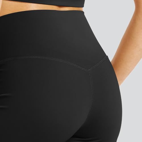 High Waisted Spandex Gym Biker Shorts - Black 6" / Medium