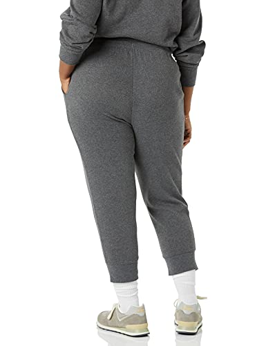 Amazon Essentials Women's Fleece Capri Jogger Sweatpants with Drawstring - Plus Size, Charcoal Heather