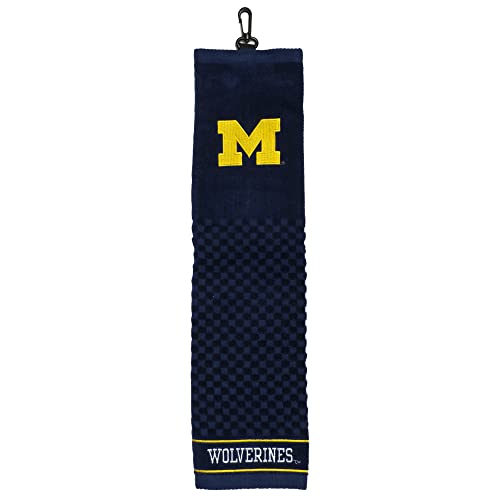 Embroidered Golf Towel with Checkered Scrubber Design - 16" x 22" Cotton