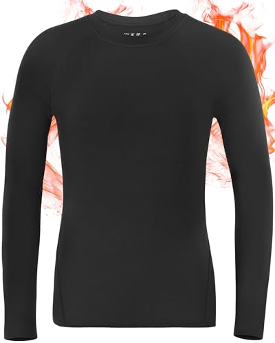 Boys' Compression Thermal Shirt - Medium Black Long Sleeve Base Layer