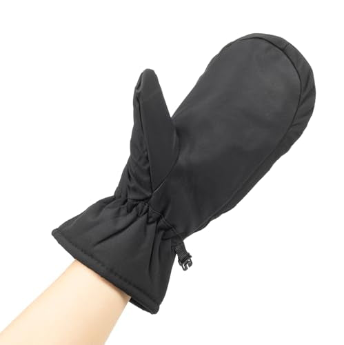 Insulated Winter Ski Mittens for Cold Weather - Black
