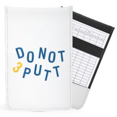 Acebirdie Leather Golf Scorecard Holder - Golf Scorecard & Yardage Book Holder Cover Universal Fit for Scorecard, Golf Accessories Fit for Most Back Pocket Golf Gifts (DO NOT 3PUTT)