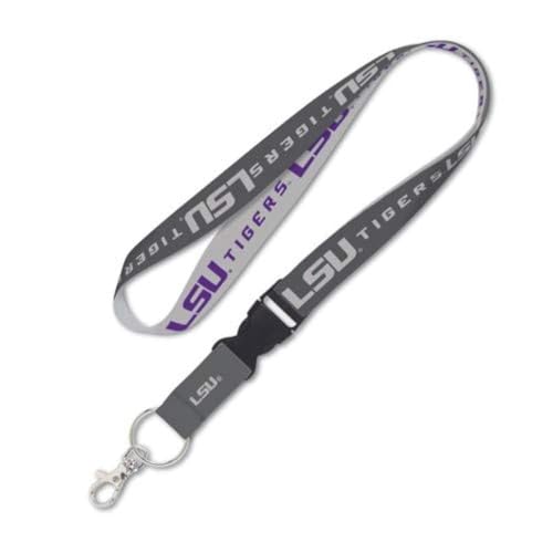 LSU Tigers Lanyard with Detachable Buckle - Grey