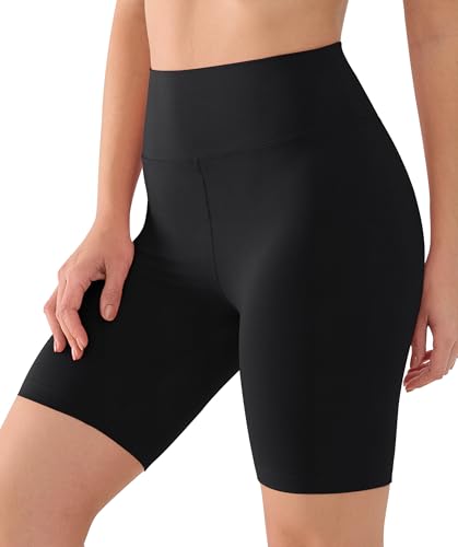 High Waisted Women's Biker Shorts - Black - Large/X-Large