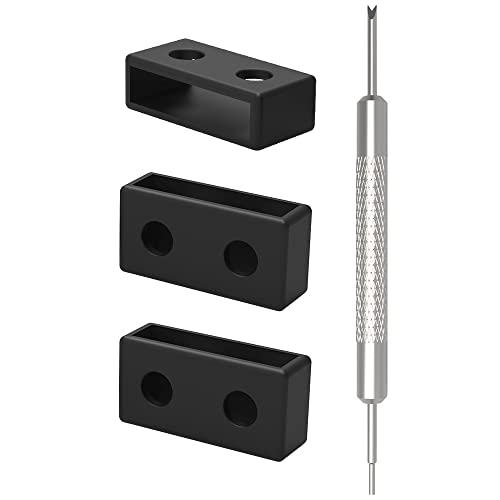 Resin Keeper Loop Replacement for Casio Watch Band - Black 20mm (3 Packs)