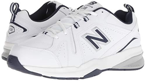 New Balance Men's 608 V5 Cross Trainer Shoes White/Navy 6.5 - Casual Athletic Footwear
