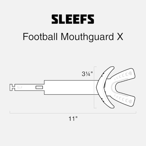 SLEEFS X Football Mouthguard with Strap - High-Impact Shock Protection, Cross White