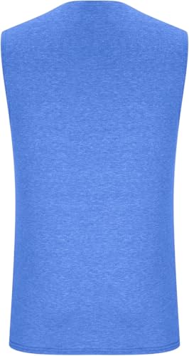 ONLYSTORY Men's Sleeveless Tank Top Casual Summer Muscle Gym T-Shirt - Blue Black Palm, X-Large