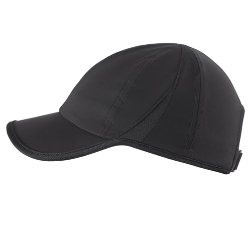 Connectyle Black Adjustable Quick Dry Running Cap - Lightweight Sports Hat for Men & Women