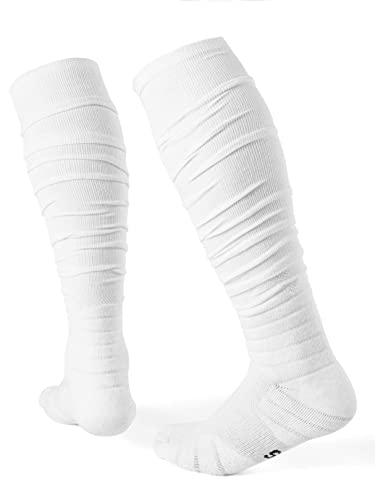 Extra Long White Football Socks - Medium Size for Men & Women