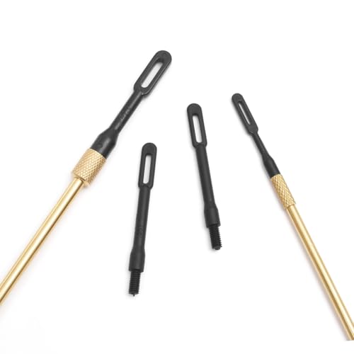 Solid Brass Gun Cleaning Jag Set with 4 Plastic Slotted Tips