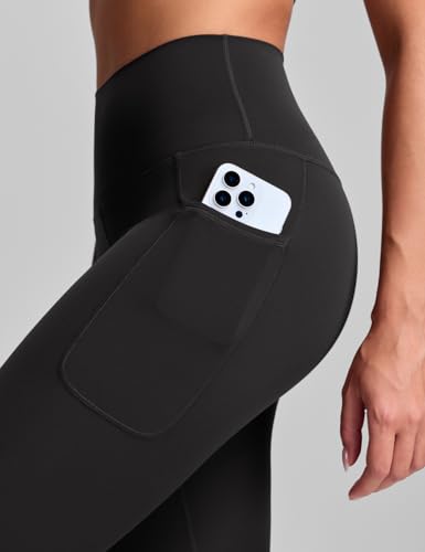 HeyNuts Pro Pockets Leggings 25" Workout Leggings Black Medium with Pockets