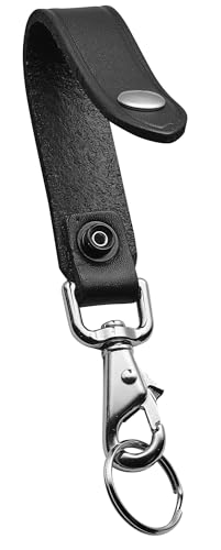 JAY-PEE Leather Key Strap Belt Keeper for Duty Belt Chrome Single Snap