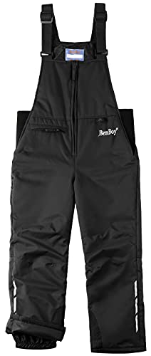 BenBoy Kids Snow Ski Bib Pants Waterproof Windproof Black Small
