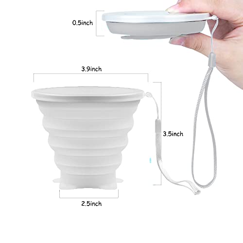 Collapsible Silicone Travel Cup - 250ml Portable Camping Mug - Transparent