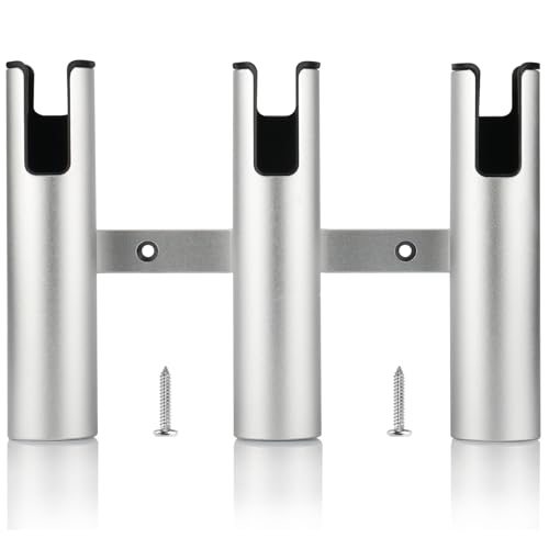 Marinebaby Silver 3 Tube Aluminum Boat Rod Holder - Suitable for Yacht & Boat