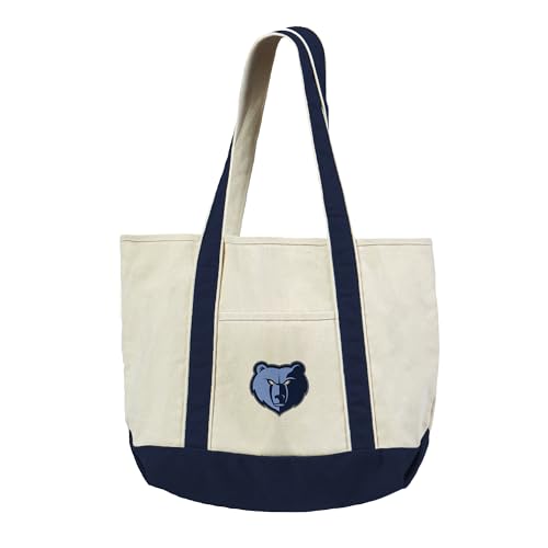 NBA Canvas Tote Bag - Memphis Grizzlies, 15x21 inches, Navy Strap