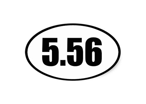 5.56 Oval Vinyl Bumper Sticker - Weatherproof Pro 2nd Amendment Decal