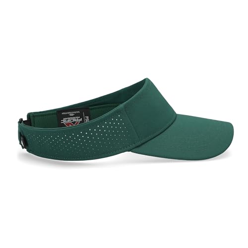 Pacific Headwear Perforated Visor Powered by Coolcore, One Size, Dark Green/White