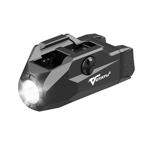 VOTATU G10 Pistol Light High 1000 Lumens/Low 400 Lumens and Strobe Function, Rechargeable Flashlight, Ultra Compact Weapon Light with Adjustable Rail Keys