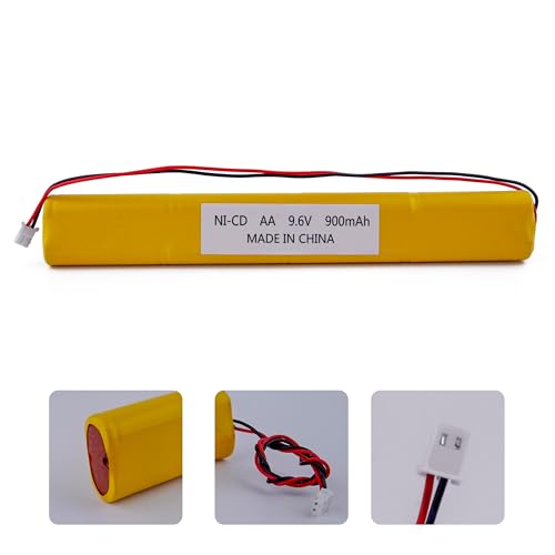 2 Pack 9.6V 900mAh Ni-Cd Exit Sign Emergency Light Battery - Compatible with BBAT0043A/BAT9.6V700/BBAT0044A/BAA-96.