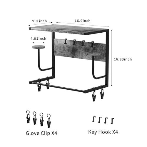 Motorcycle Helmet Holder Wall Mounted, Helmet Holder Wall Mount with Helmet Rack, Motorcycle Helmet Rack for Most of Helmet and Clothes