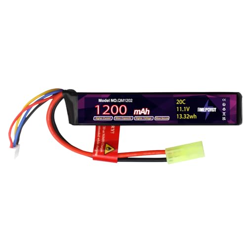 11.1V 1200mAh 3S LiPo Airsoft Battery Pack with Mini TMY Plug