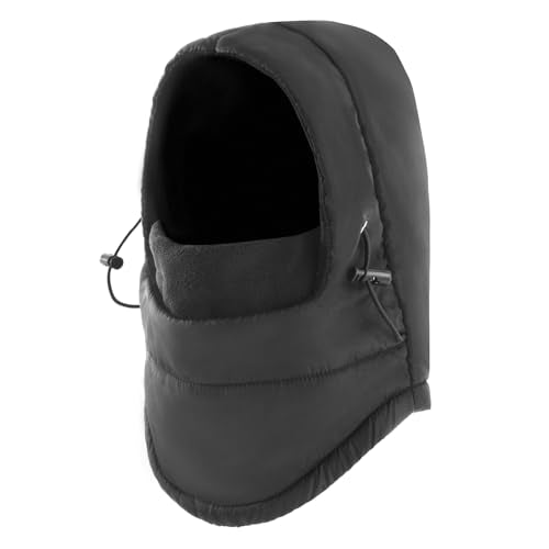 Windproof Balaclava Ski Mask - Adjustable Cold Weather Face Cover - Black