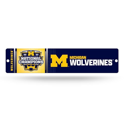 Michigan Wolverines National Champions Plastic Street Sign - 4" x 16"