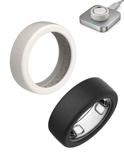 Oura Ring Gen 5 Silicone Cover 2 Pack - Black & Starlight, Size S