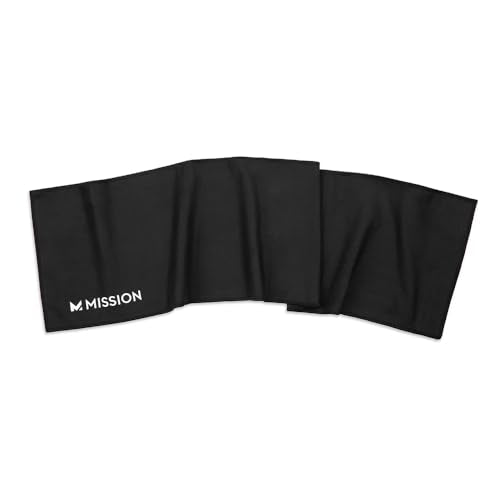 MISSION On-the-Go Cooling Towel - UPF 50, Quick-Cooling, Lightweight Black