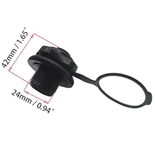 Inflatable Boat Air Valve Caps - 2pcs 24mm Black Tube Plug