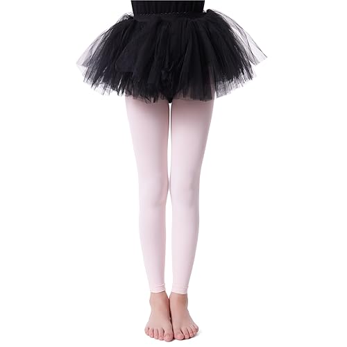 Girls' Opaque Footless Dance Tights, Ultra Soft - Pink, 11-13 Years