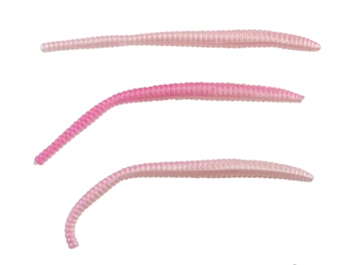 Floating Trout Worm Soft Bait - 3-Inch Pink Shad, 15 Count