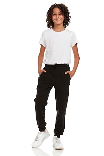 Boys Fleece Joggers with Zipper Pocket & Drawstring - X-Large