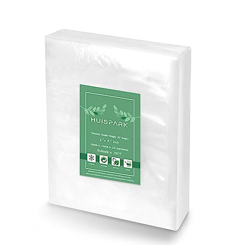 Vacuum Sealer Bags - 4" x 6" Heavy Duty, 50 Pcs for Food Storage