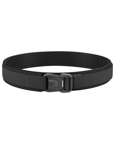 Duty Belt Tactical Molle 1.5 Inch Carry Belt with Quick Release Buckle - FAIRWIN, Black, Size S (30-36in)