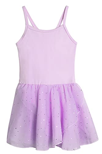 Toddler Ballet Leotard Dress for Girls - Purple, 7-8 Years