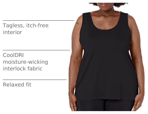 JUST My Size Women's CoolDri Performance Tank Top 2X Black