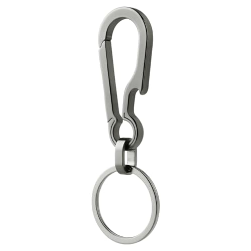 Titanium Carabiner Keychain - Lightweight Outdoor Key Holder - Silver