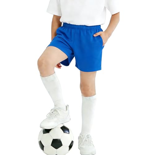 Boys Girls Athletic Shorts - Solid Summer Soccer Shorts, 3-9 Years