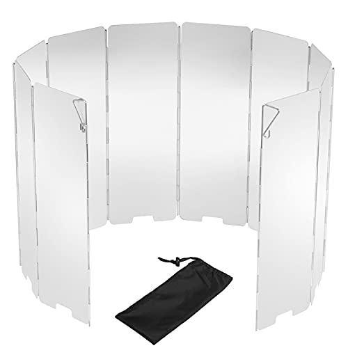 10 Plates Camping Stove Windscreen - Lightweight Folding Wind Shield