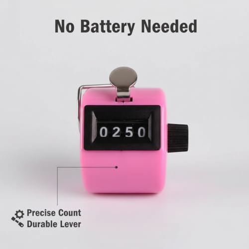 4-Digit Mechanical Hand Tally Counter - Manual Clicker with Finger Ring
