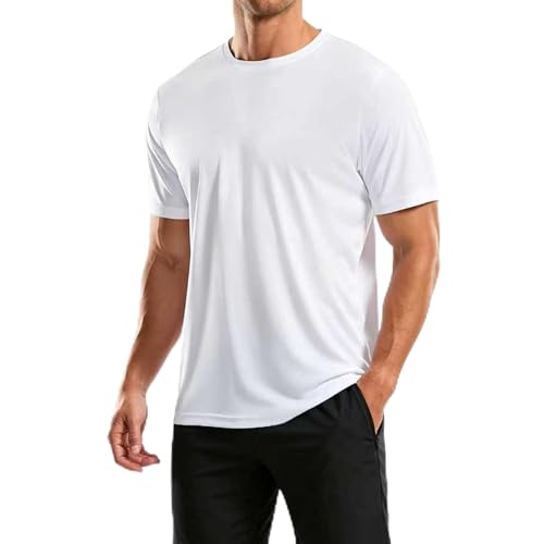 IRUD Men’s X-Large White UPF 50+ Sun Rash Guard Swim Shirt - Quick-Dry SPF Fishing Tee