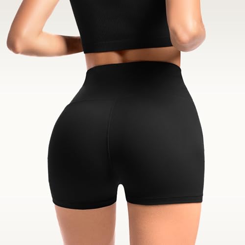 Women's Biker Shorts with Pockets - 2 Pack, 4" - Small-Medium, Black