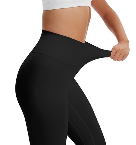 High Waisted Buttery Soft Leggings - Tummy Control - Black, Small