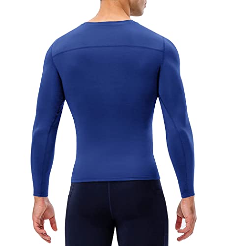 Men's Long Sleeve Compression Shirt - Blue / Small