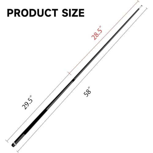 58" Fiberglass Graphite Composite Pool Cue Stick - Matte Black, 21oz