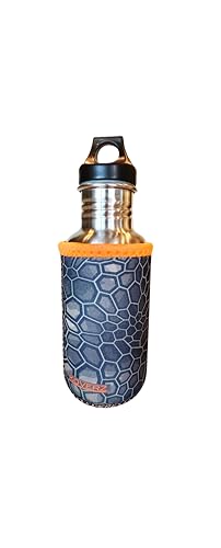 Neoprene Insulated Water Bottle Sleeve - Hex Camo Green, Medium 16-18 oz