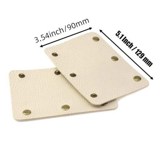 Luggage Handle Wrap Covers with Metal Clasp - Beige, 2 Pcs